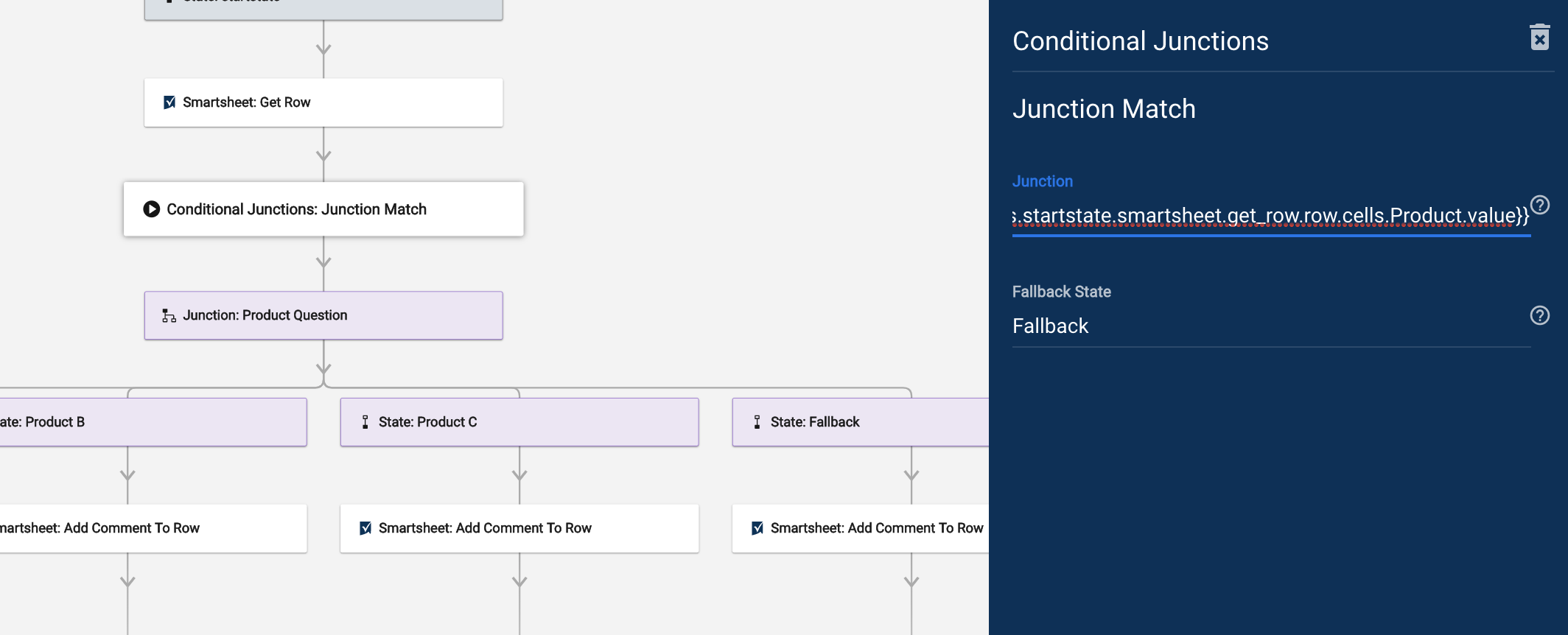 Route workflows with junctions