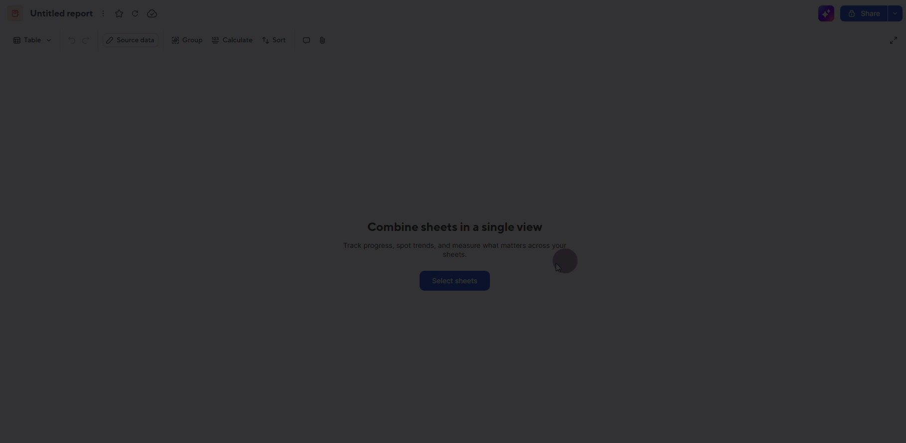 Select source sheets in a report flow