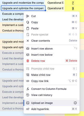 Add an image in table view