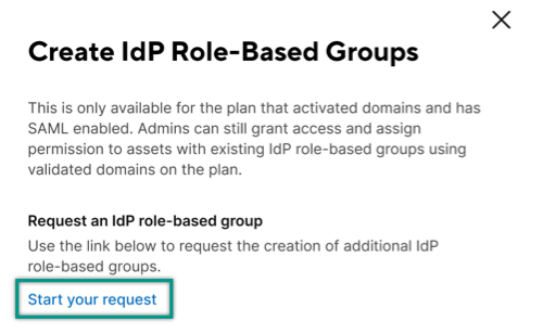 Request the creation of IdP role-based groups