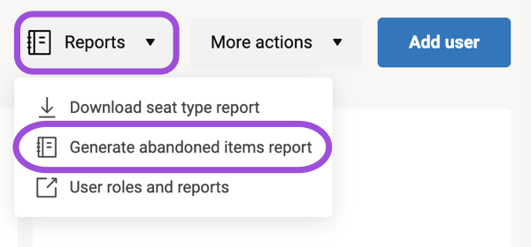 Generate abandoned items report icon