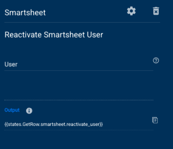 Reactivate Smartsheet user module