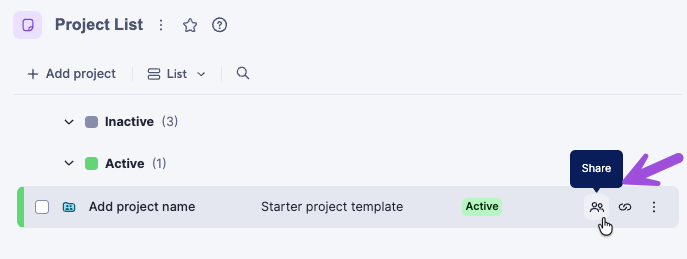 Share a project | Smartsheet Learning Center