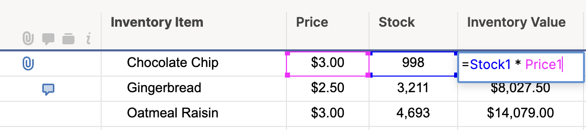 Multiply price column with the stock column