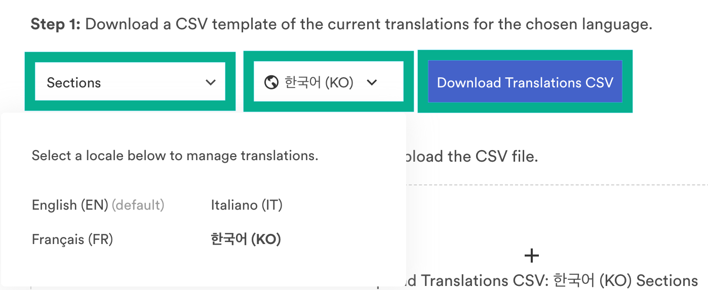 Bulk management translations