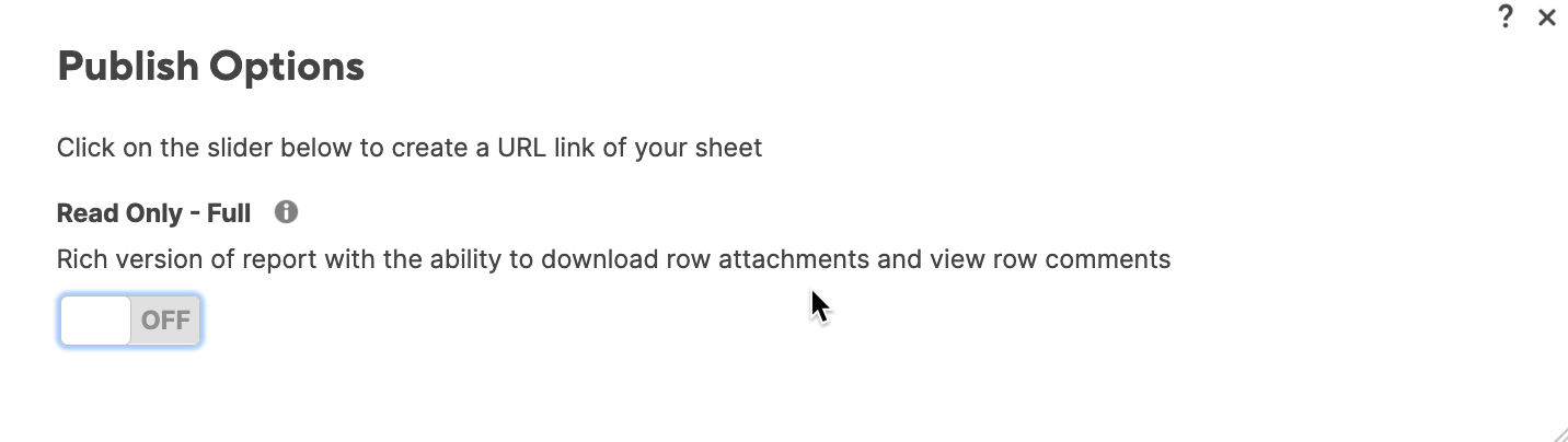 Report publish options
