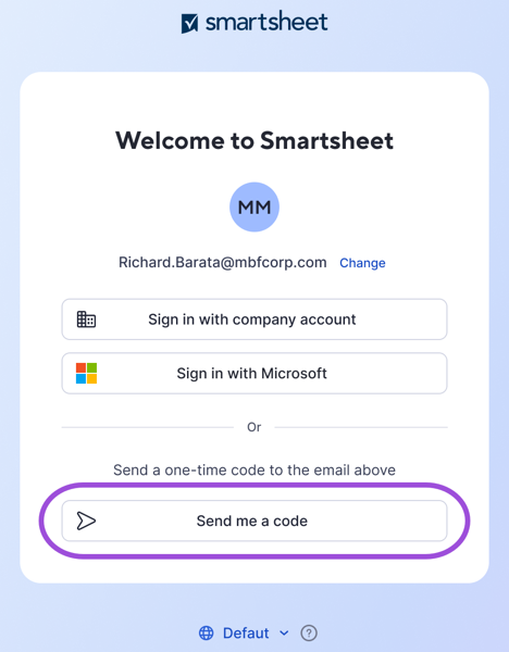 Sign in with one-time passcode