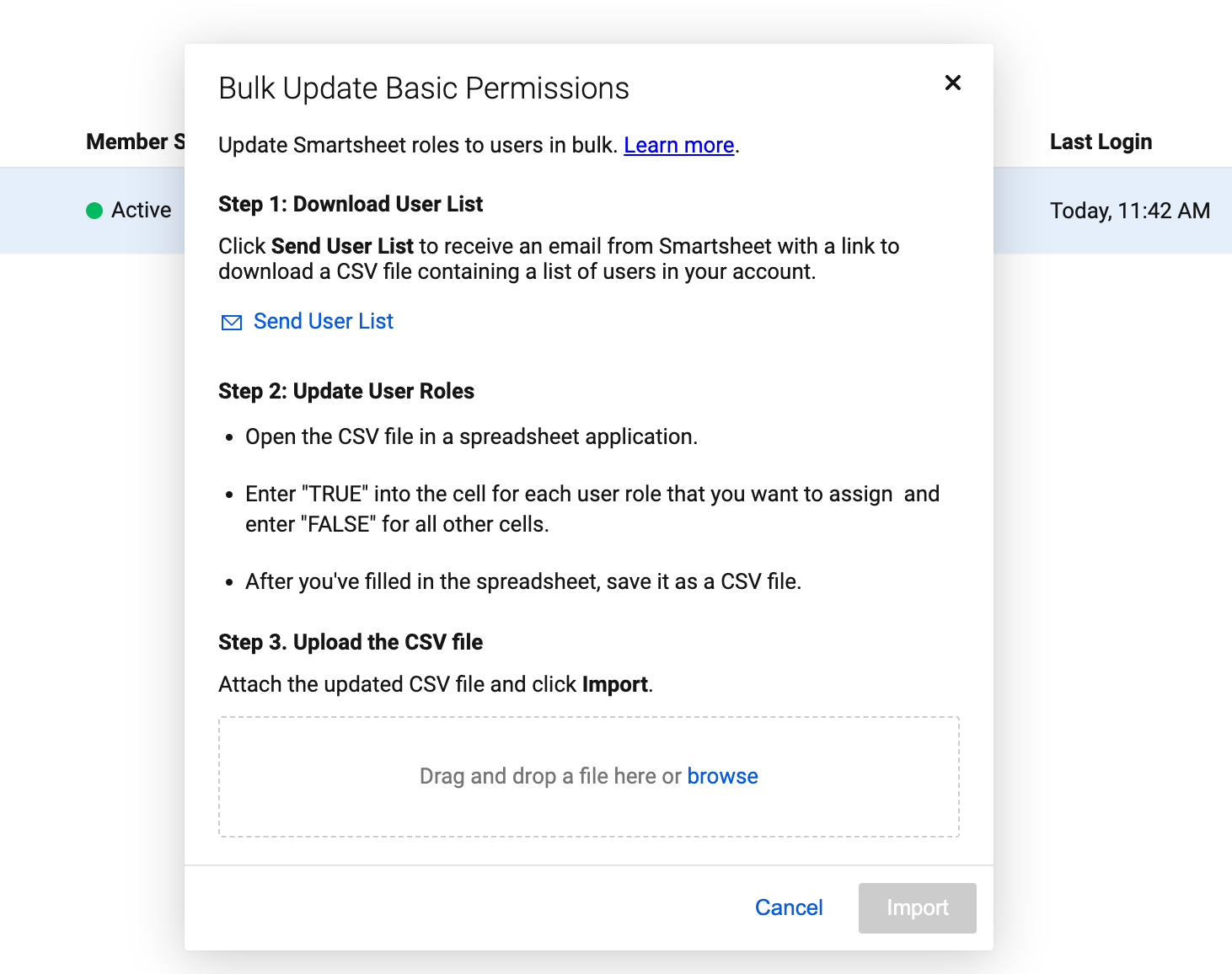 Update user permissions in bulk form