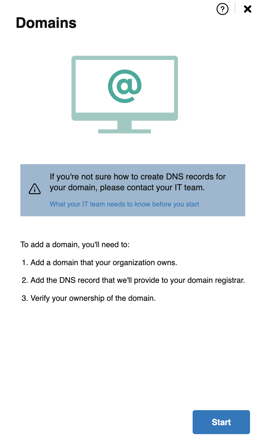 Add domains in Domain Management