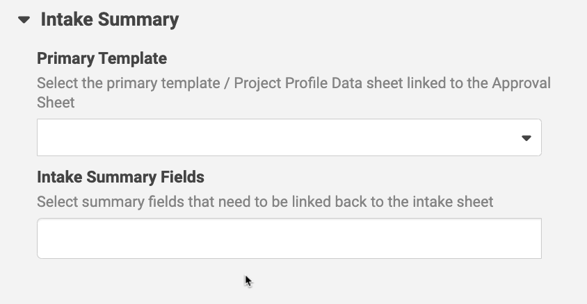 Intake summary in blueprint summary