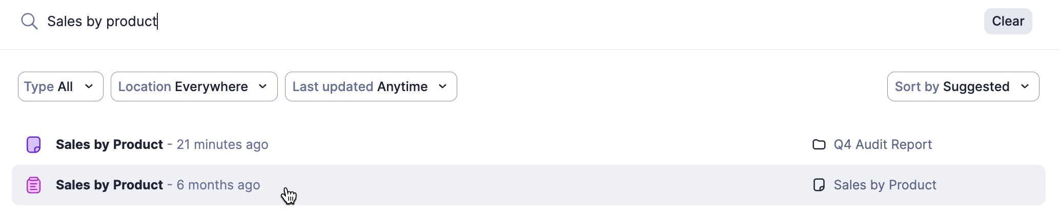 find form from search