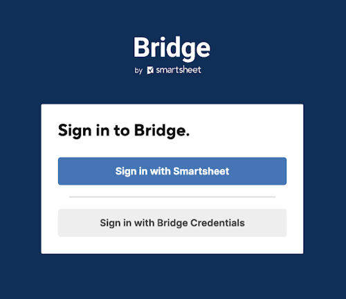 Bridge login page