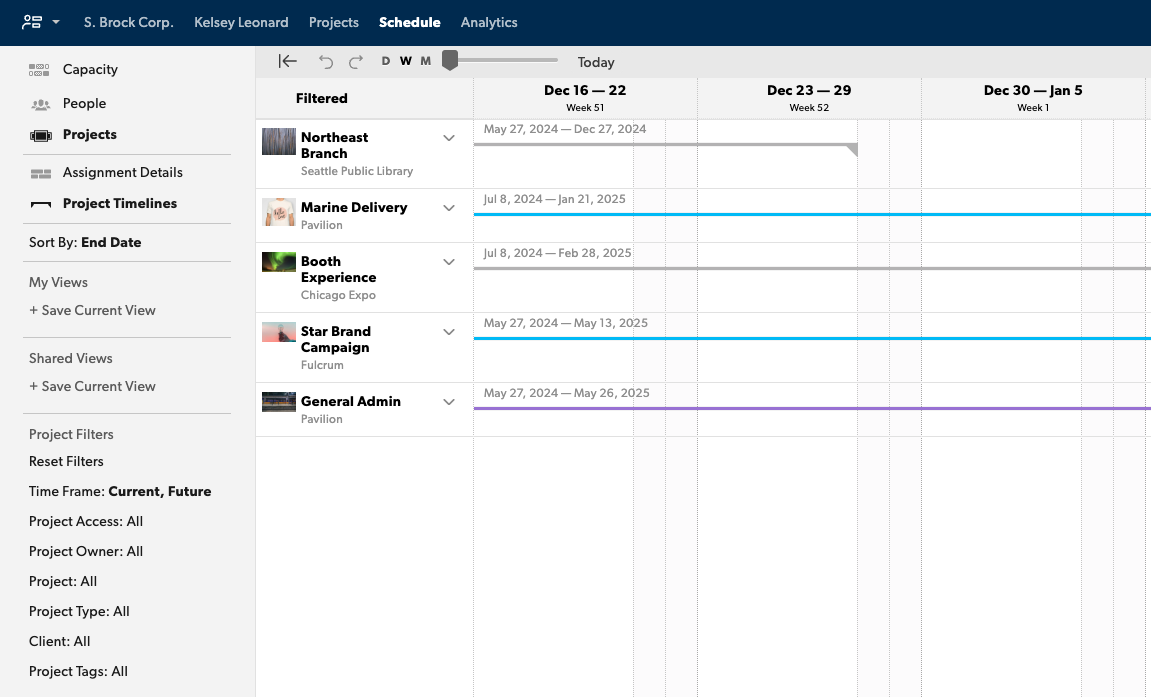 people and projects view