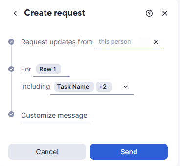 Create request panel