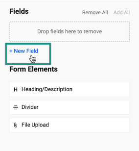 New field form settings