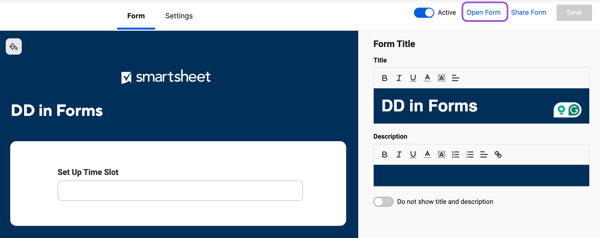 Open the form