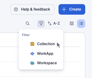 Collection filter in Home