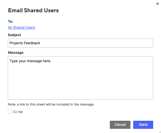 Email shared users