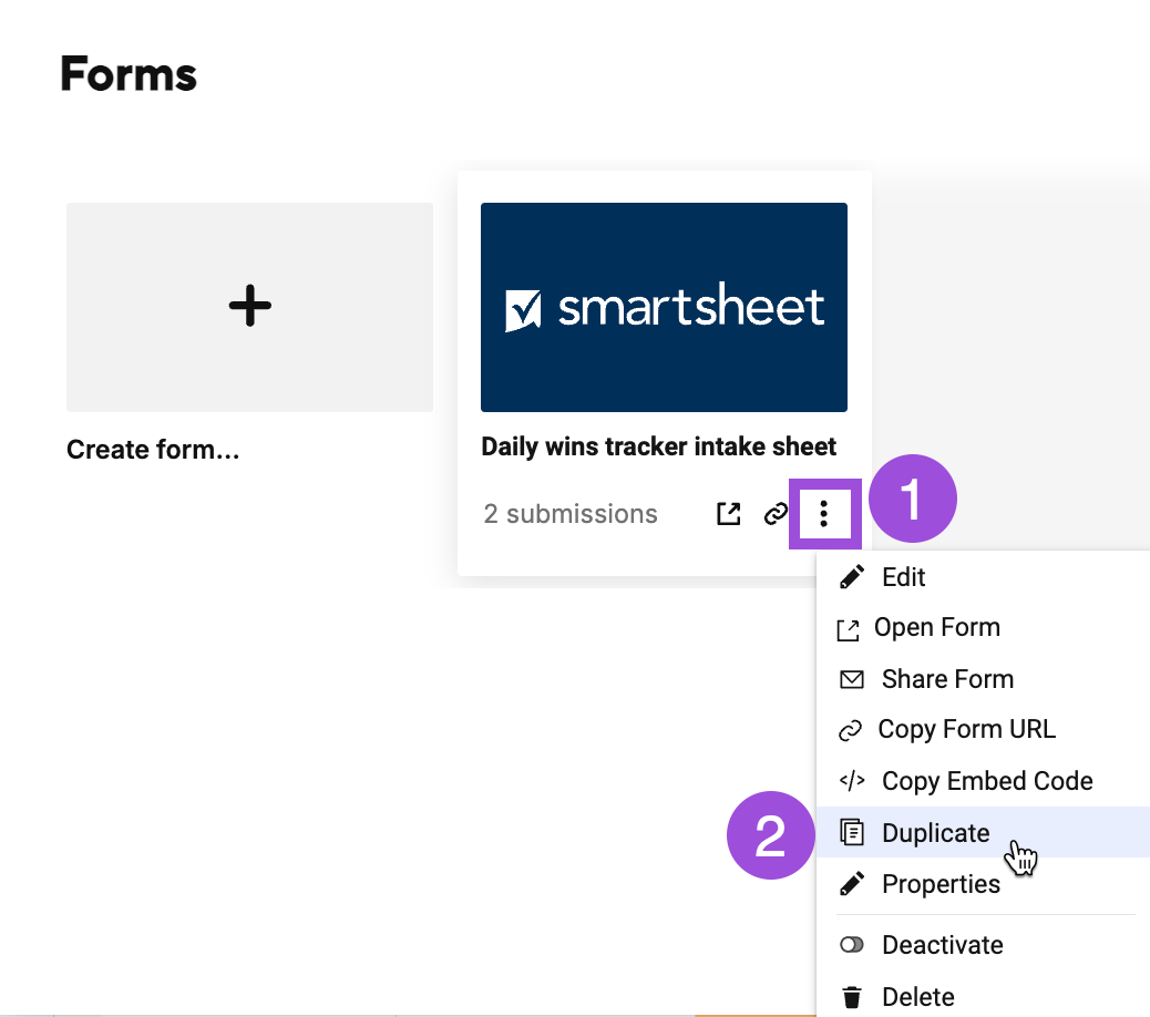 Duplicate form