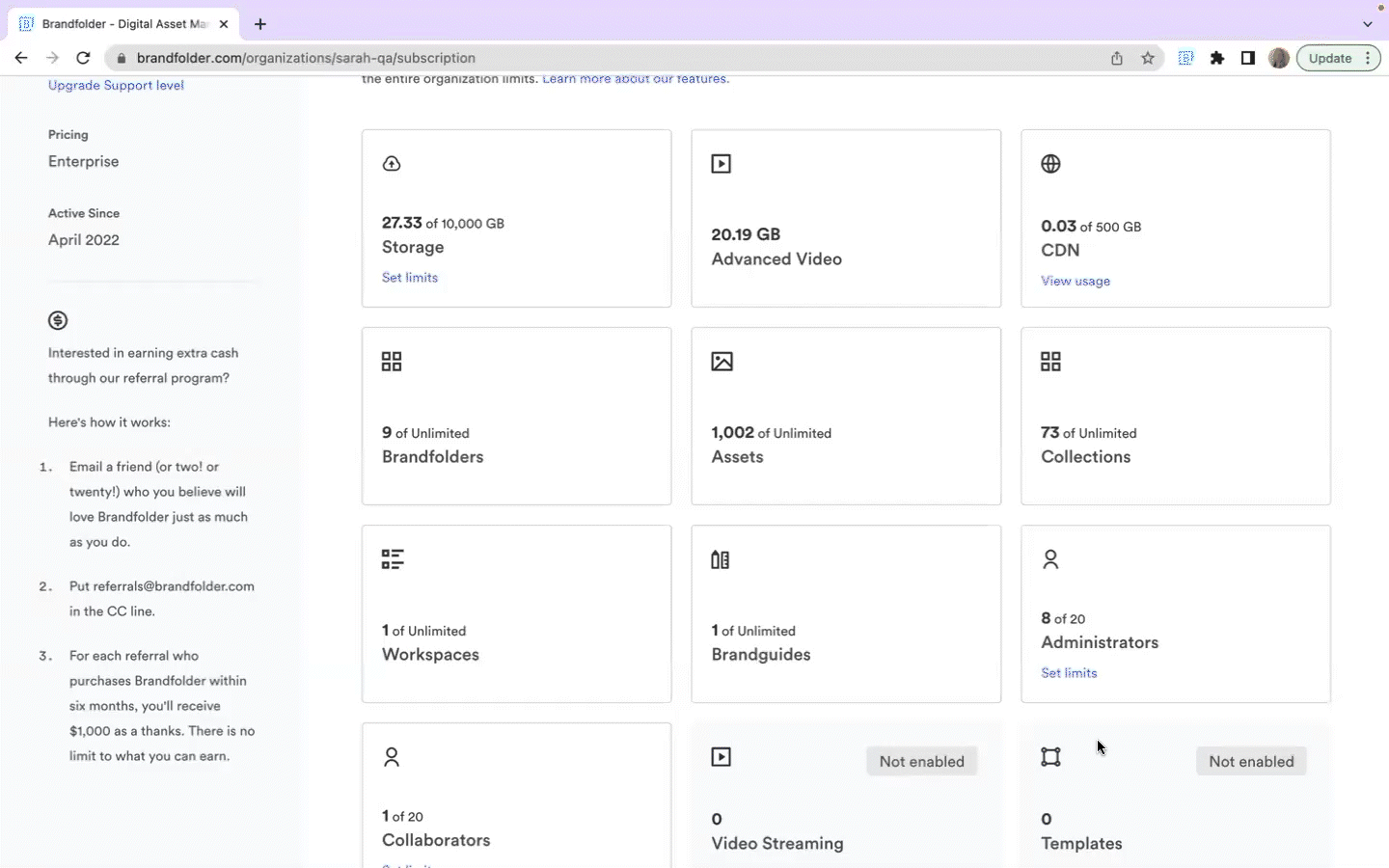 manage your role limits in brandfolder