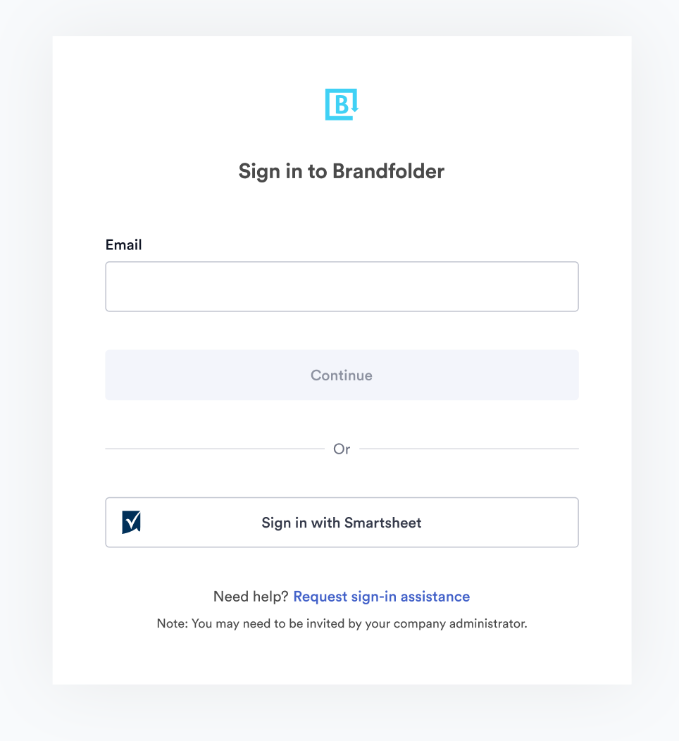 Brandfolder sign in page