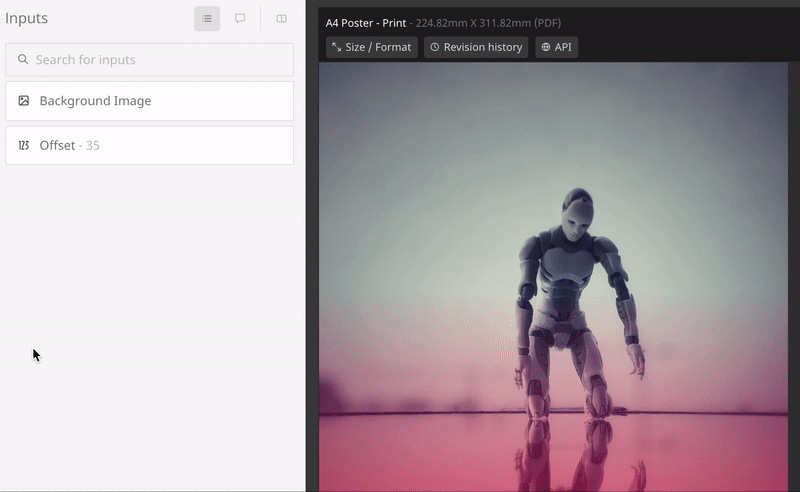 Inputs for documents in content automation