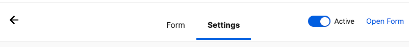 Form settings tab