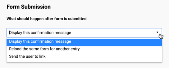 Form submission settings forms