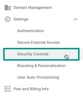 Security settings Admin Center