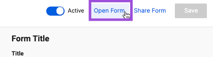 Open form in form builder