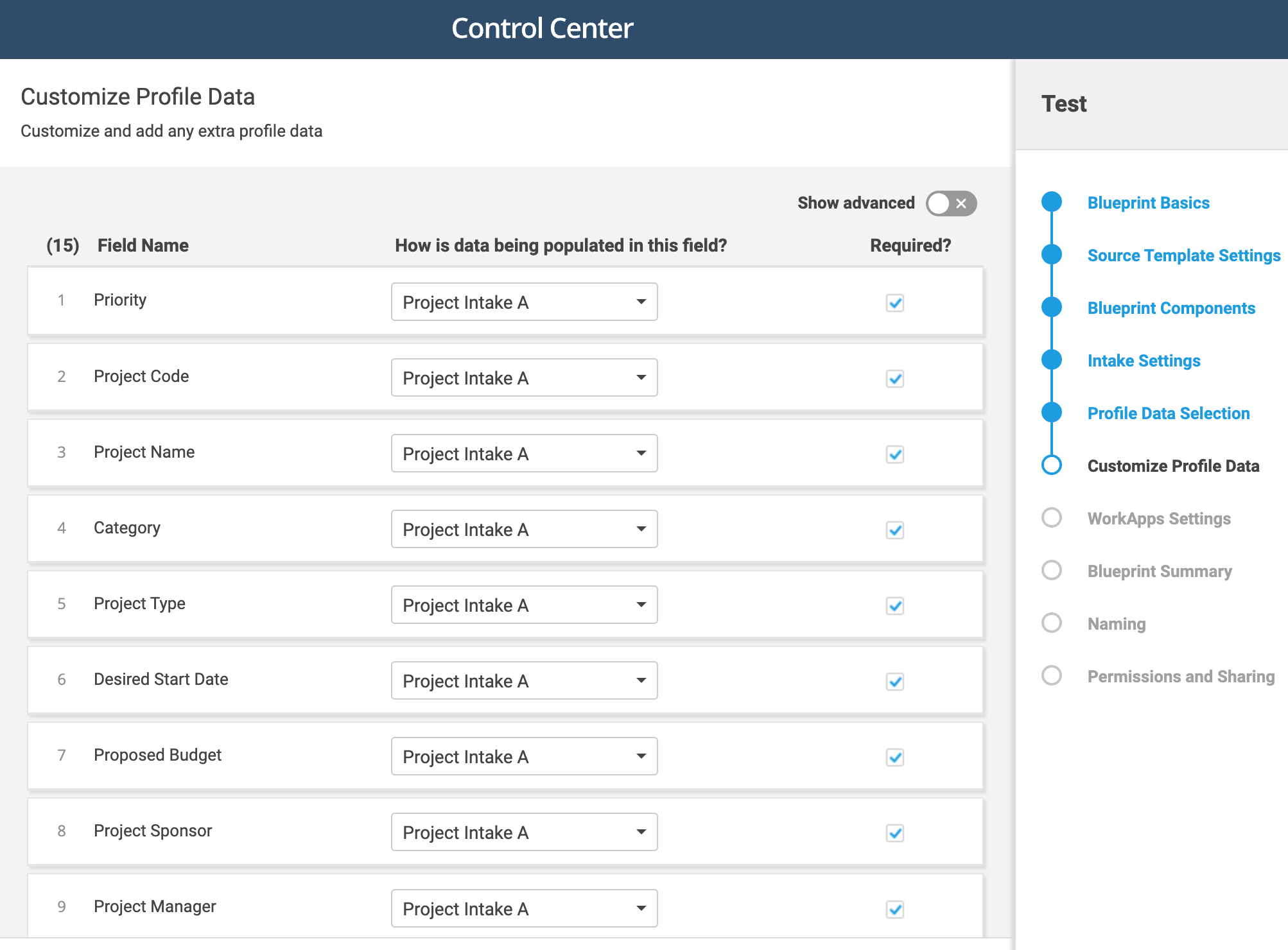 Customize profile data