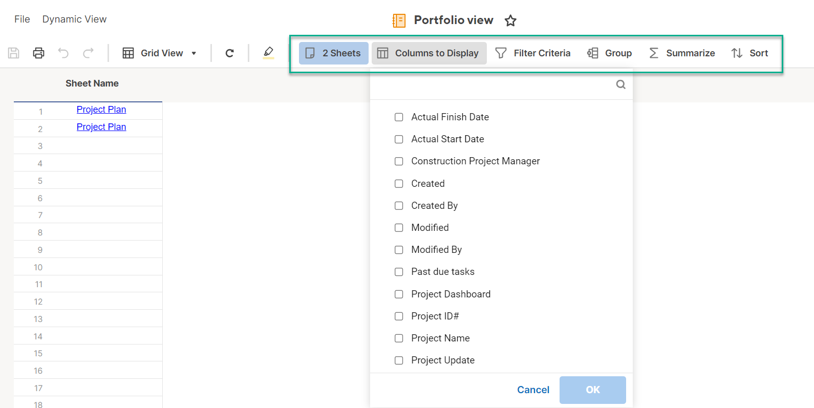 Create sheet summary report