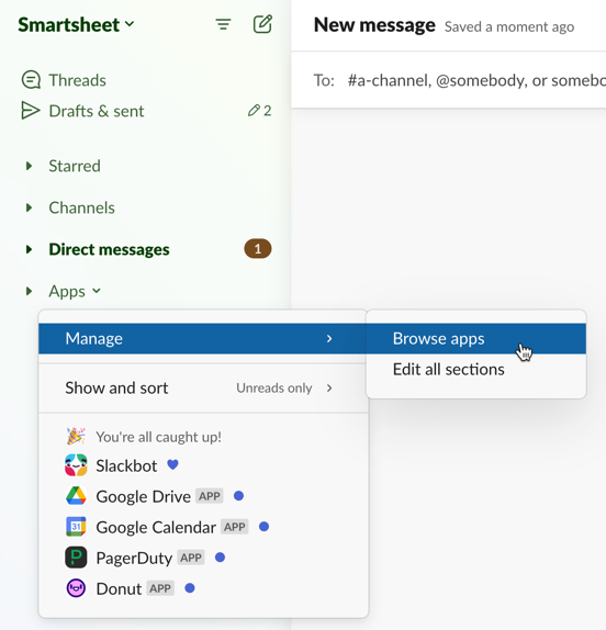 Browse apps in Slack