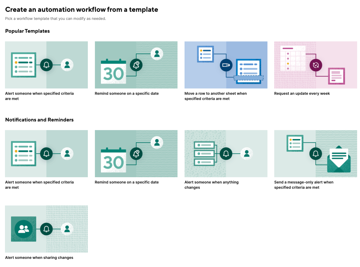 Automation template gallery