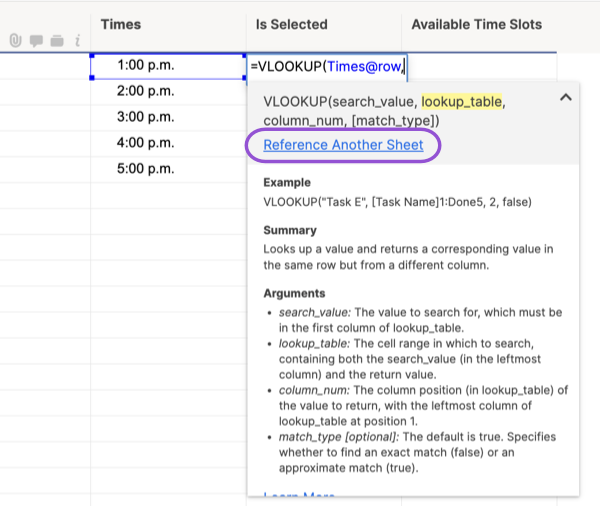 Reference another sheet using the VLOOKUP formula