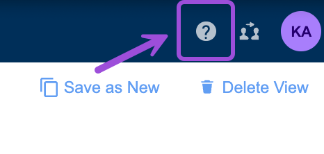 Access learning and support content using the Help button.