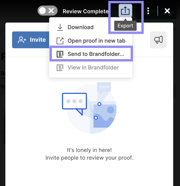 Send Proof to Brandfolder
