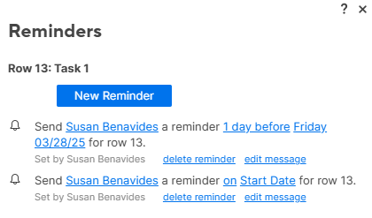 row level reminder