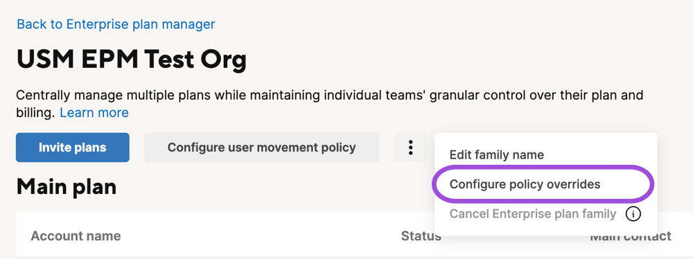 Configure policy overrides