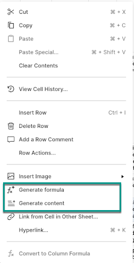 Generate formula or content