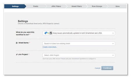 Configure settings for the new workflow