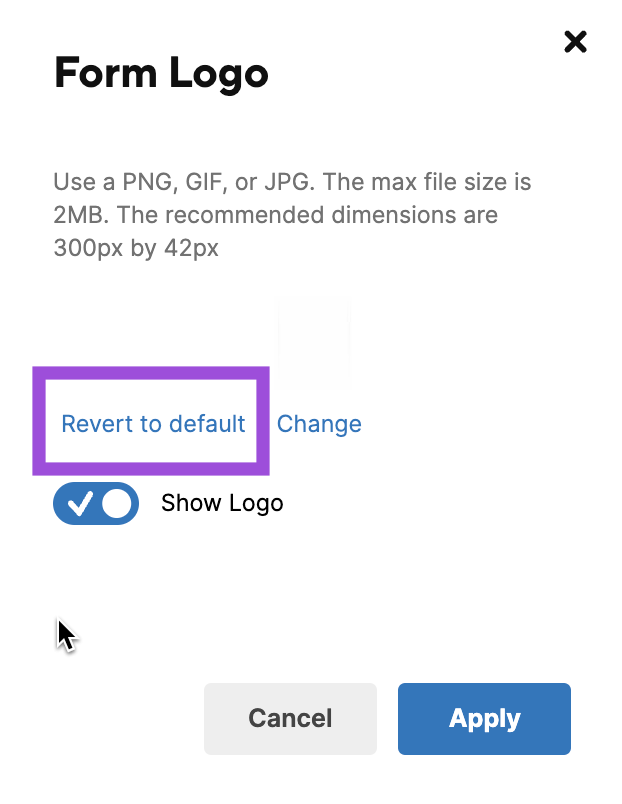Revert to default forms