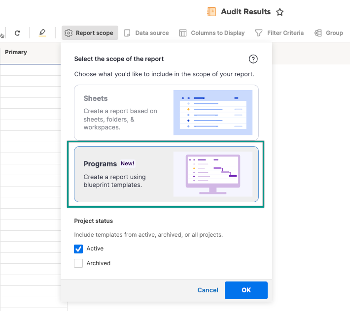 Programs based report