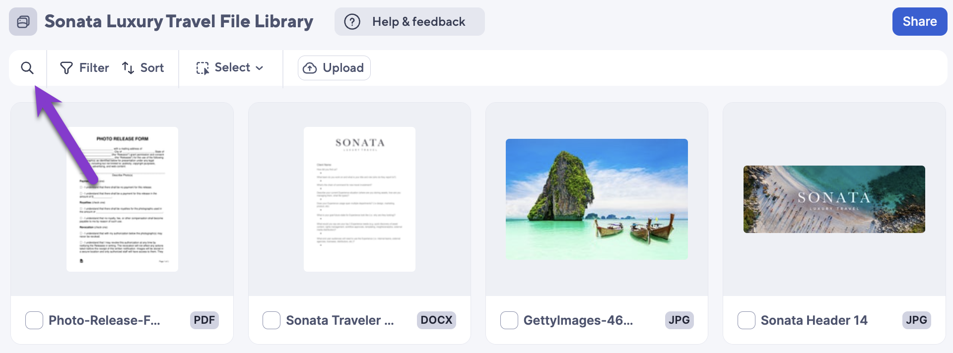 search and sort file library
