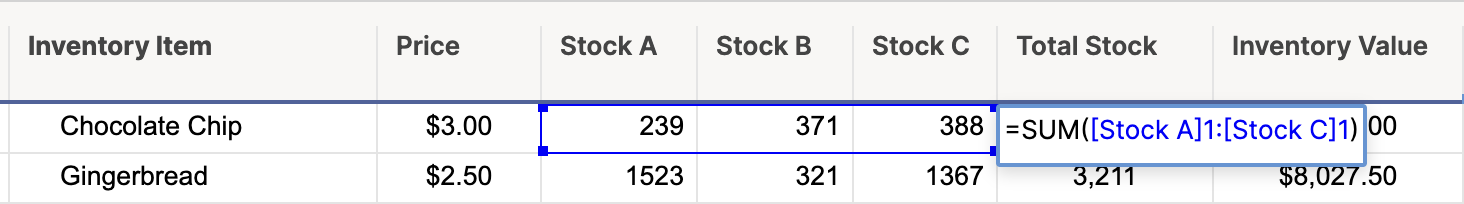 Reference a range across multiple columns