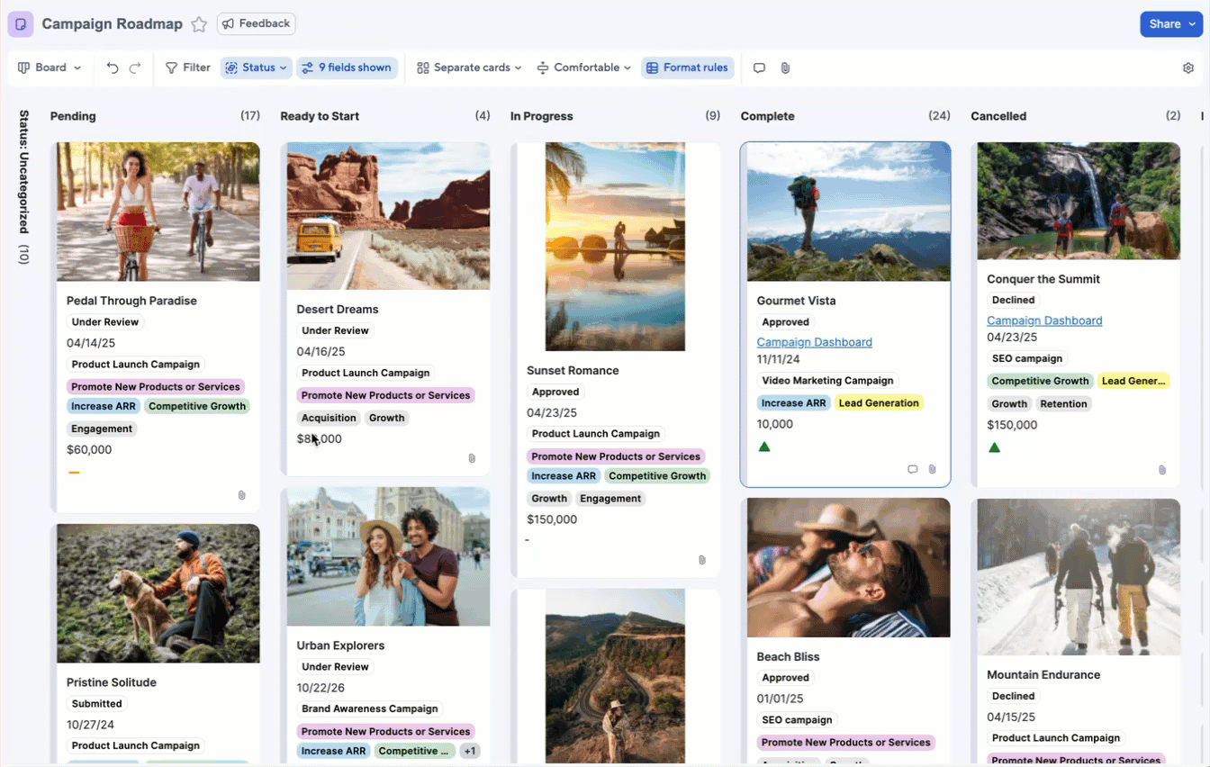 apply a saved filter in board view