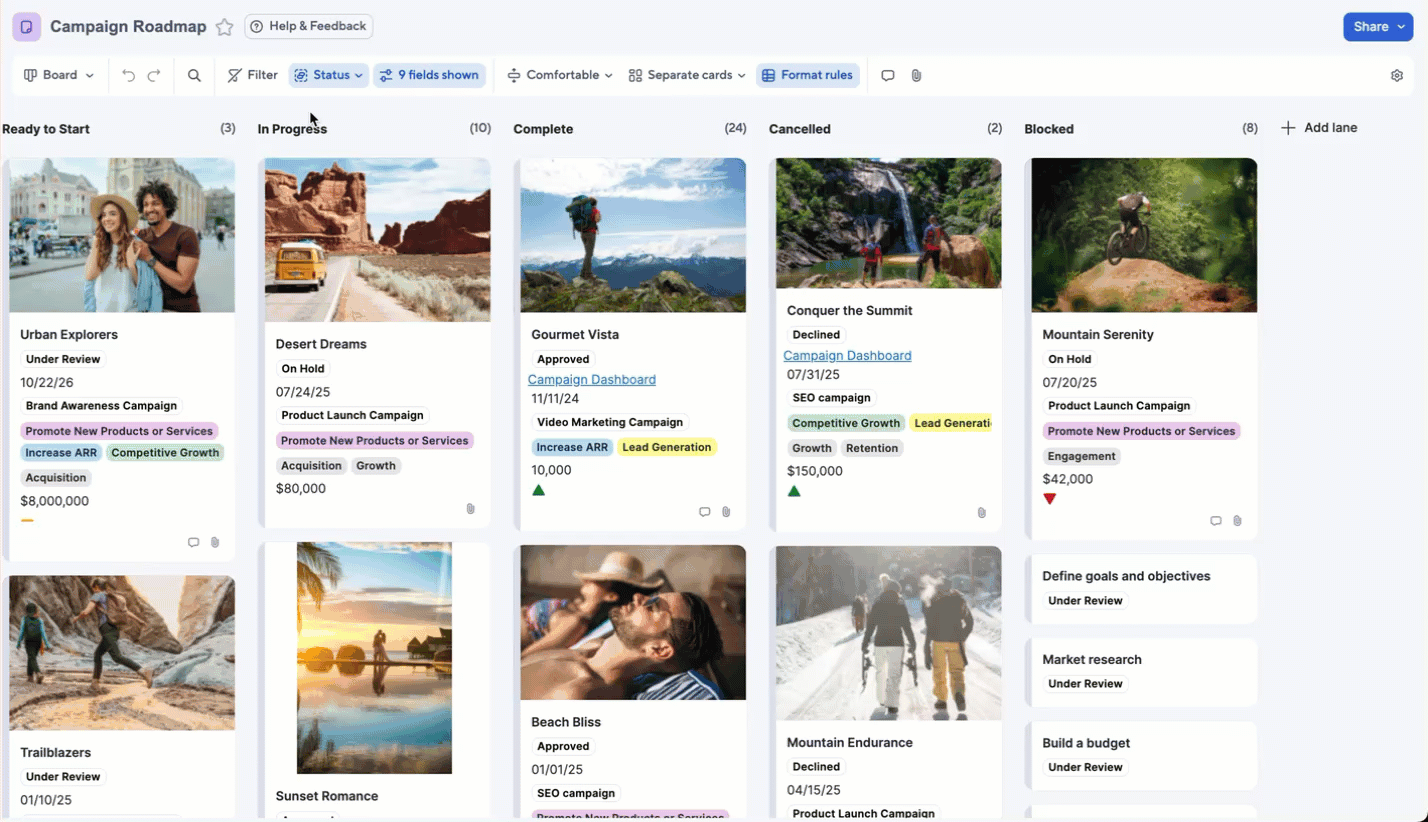 search for your data in board view
