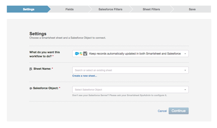 Configure the workflow through the wizard