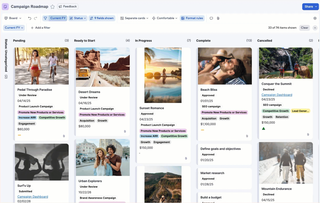 additional filters to board view