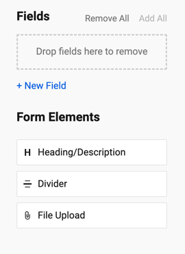 Field adding panel Forms